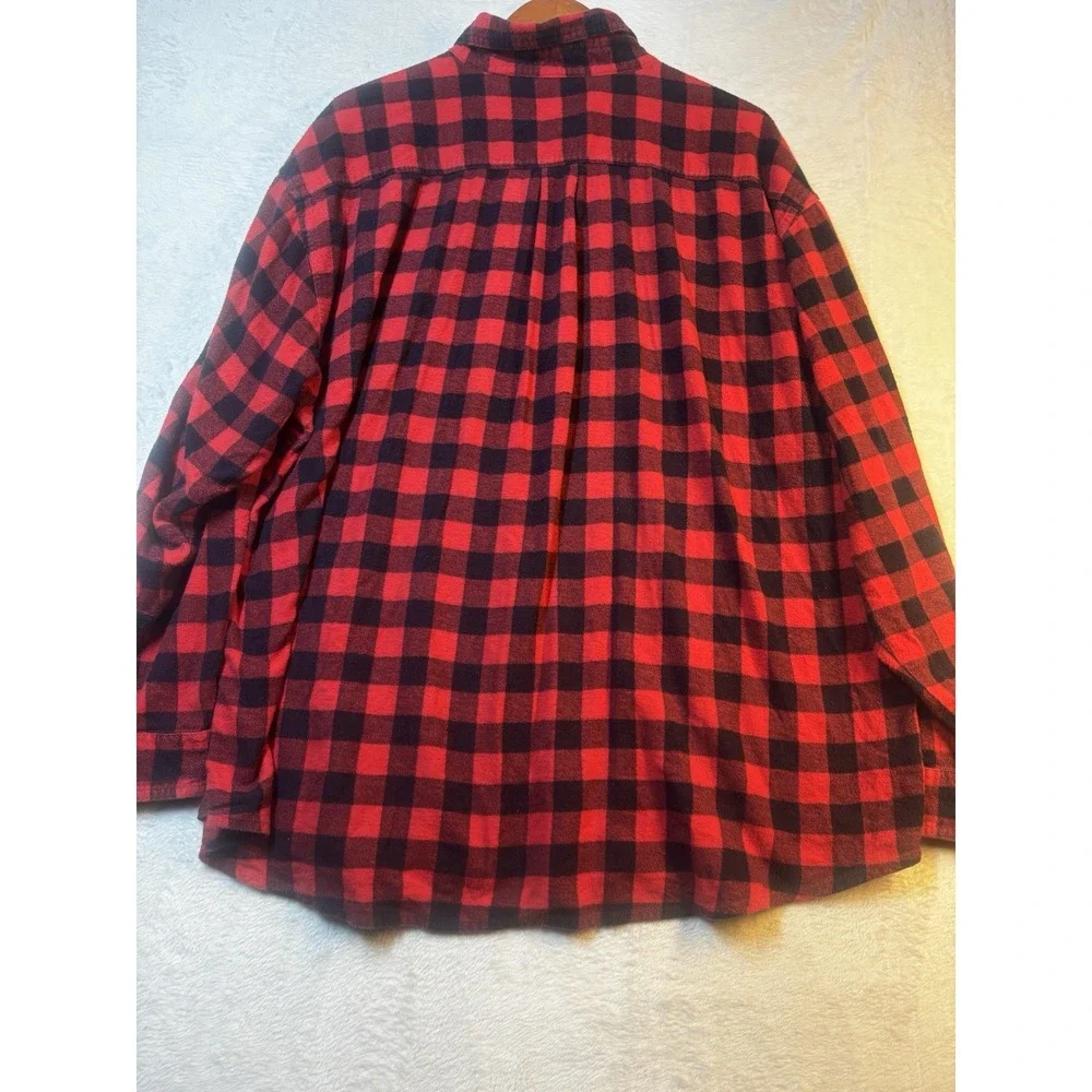 Buffalo Plaid Snowman Flannel 2XL Women's‎ Red Plaid Snow Holiday Embroidered